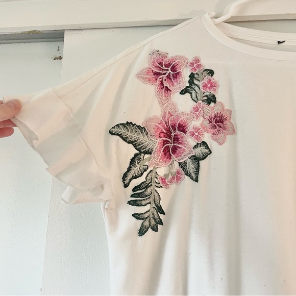 Floral Embroidered Ruffle Blouse - Picture 3 of 4